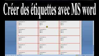 COMMENT CREER DES ETIQUETTES AVEC MICROSOFT WORD [upl. by Renwick]