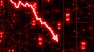 Stock Market Crash of Red Arrow Graph Going Down Into Recession 4K 60fps Wallpaper Background [upl. by Biebel]