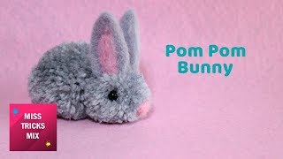 Tiny Pom Pom Bunny  Easter Crafts [upl. by Giah]