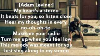 Gym Class Heroes ft Adam Levine  Stereo Hearts Lyrics on screen [upl. by Ecirbaf799]