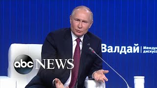 Putin bashes West in fiery speech [upl. by Leirea]