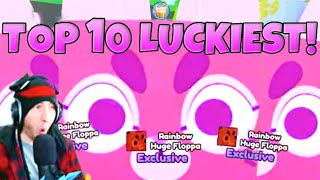 😱TOP 10 LUCKIEST YOUTUBERS In Pet Simulator X🍀 [upl. by Edgard]