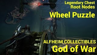 God of War  Alfheim Legendary Chest Root Node Wheel Puzzle Amulet of Kvasir [upl. by Urd]