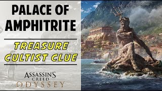 Palace of Amphitrite North of Thera  Cultist Clue amp Loot Treasure Location  AC ODYSSEY [upl. by Argyres]