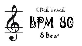 【BPM 80】Drum 8Beat  Rhythm Track Metronome [upl. by Seyler103]