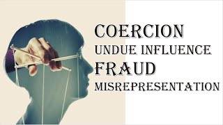 Coercion Undue Influence Fraud Misrepresentation  Indian Contract Act 1872  Law Guru [upl. by Laina]