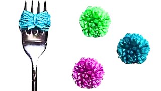 DIY Mini Yarn Pom Poms  Create Mini Yarn Pom Poms [upl. by Nilrem]