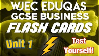 Unit 1  Revision Flash Cards  WJEC Eduqas GCSE Business [upl. by Yevette]