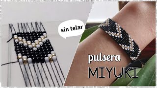 Pulsera Miyuki de mostacillas  sin Telar  Diy Cute [upl. by Kado]