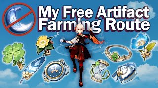 Daily ResinFree Artifact Farming Route ft Kazuha Only takes 15 mins  Genshin Impact Guide [upl. by Lira]