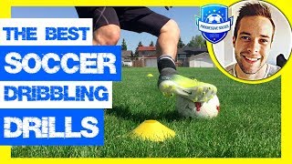 15 Soccer Dribbling Drills Improve in ONLY 1 session Football [upl. by Aknayirp]