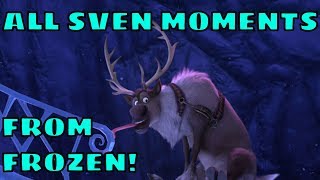 All Sven Moments from Disney Frozen  Funny Scenes Reindeers Are Better Than People [upl. by Xella897]