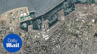 Beirut satellite images show port before and after explosion [upl. by Teri]