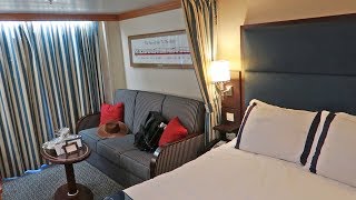 Disney Cruise Week  Embarkation Day Deluxe State Room Tour amp Rapunzels Royal Table Dinner [upl. by Necila]