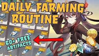 Farm with me AR55 Artifact Ore amp Monster Daily Farming Route  Genshin Impact [upl. by Ahsimik]