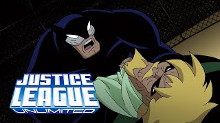 Wildcat knocks out Green Arrow  Justice League Unlimited [upl. by Enaitsirk482]