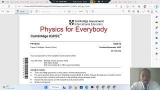 IGCSE PHYSICS 0625 OCTNOV 2022 PAPER 1 Variant 2 062512ON22 [upl. by Ayhtin]