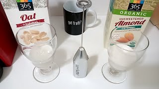 Oat Milk vs Almond Milk part 2 Frothing Test [upl. by Emsmus]