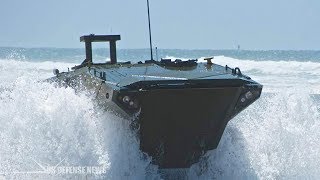 US Marines Release New Video of Amphibious Combat Vehicle [upl. by Leanahtan]