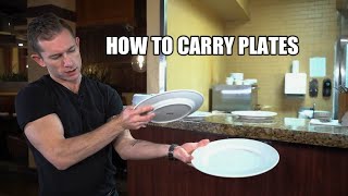 How to carry plates  restaurant server training [upl. by Leicam]